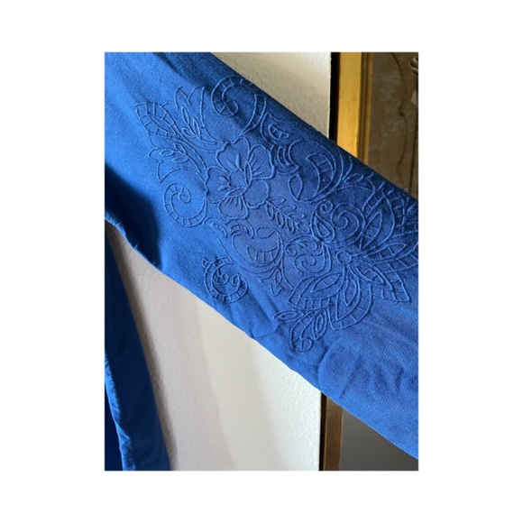 Conservative embroidered high low lagenlook Tunic Top V neck Blouse Boho - Picture 2 of 6